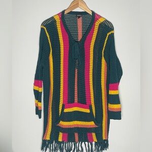 Torrid | Open Stitch Colorful Striped Knit Sweater with Fringe